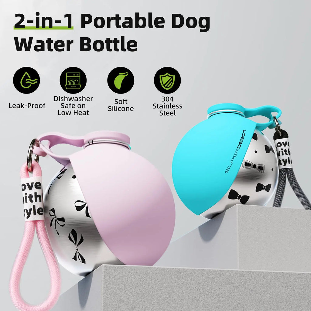 Small portable water containers for dogs