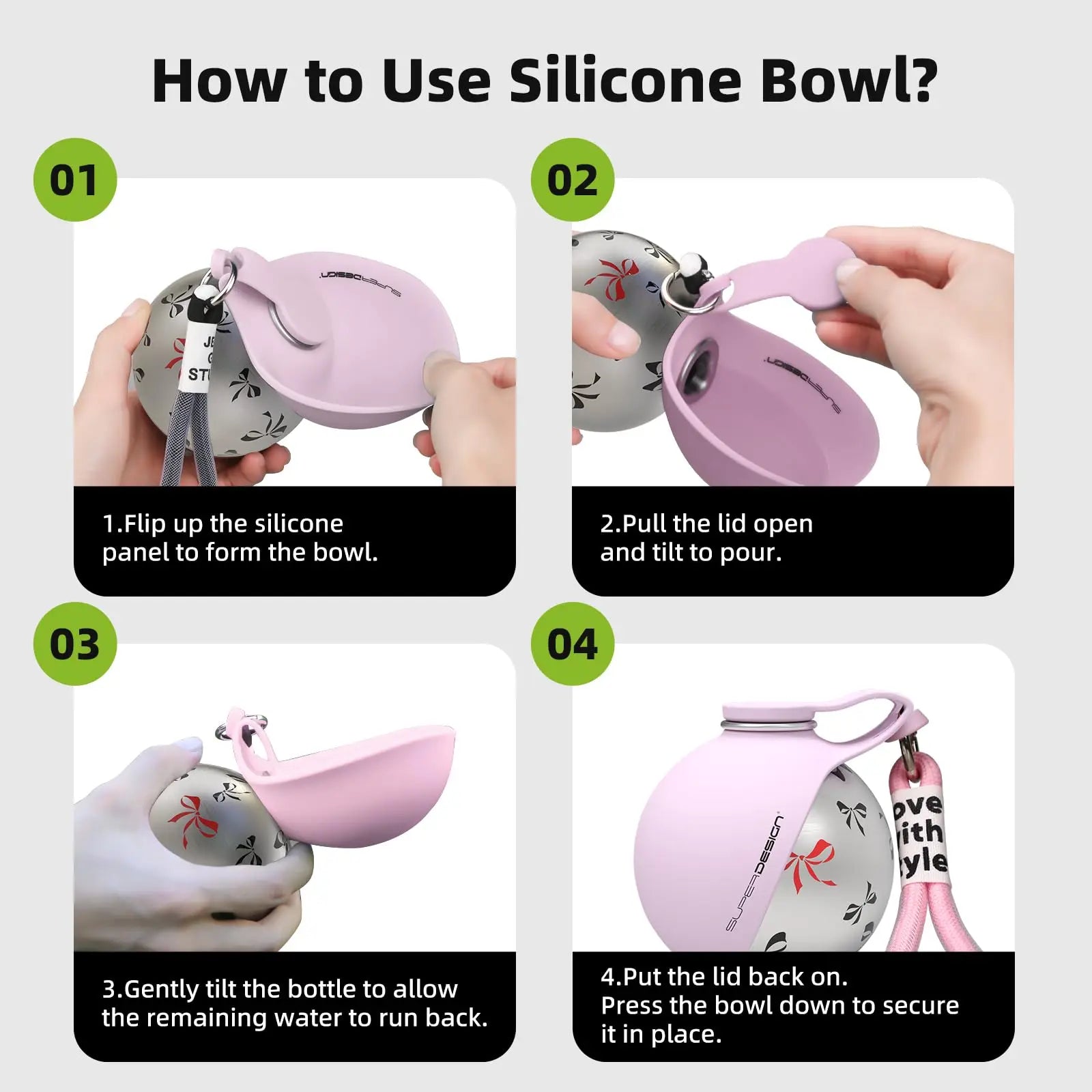 Small portable water containers for dogs