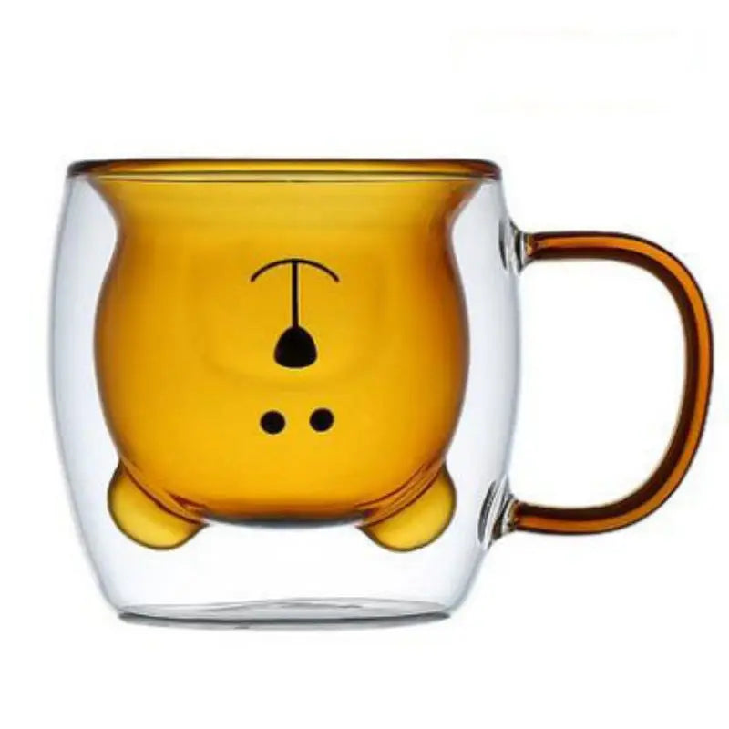 6.8-10.1 fl oz Bear glass coffee cup heat resistant