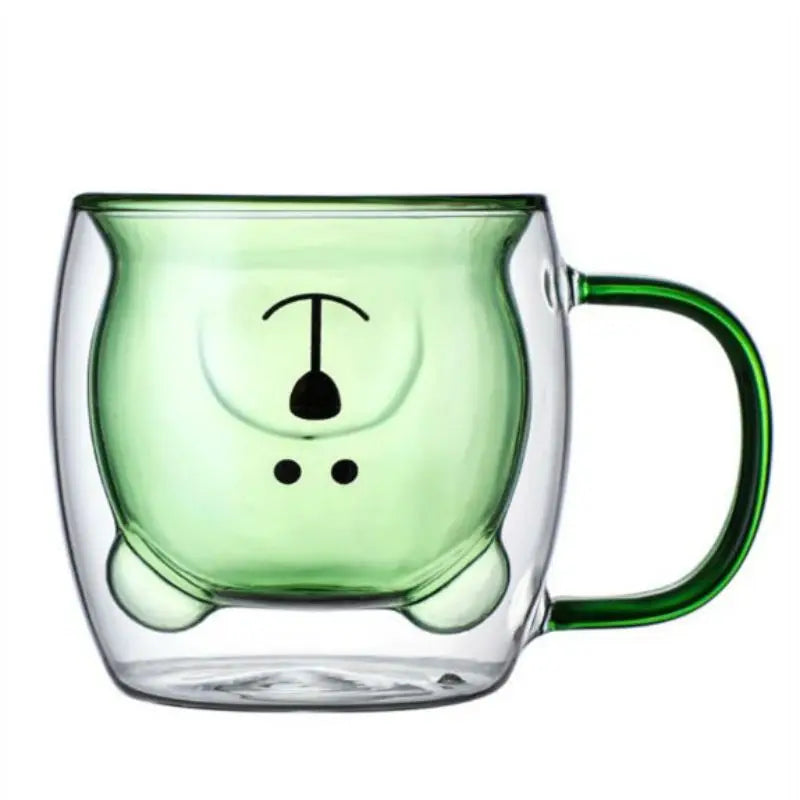 6.8-10.1 fl oz Bear glass coffee cup heat resistant