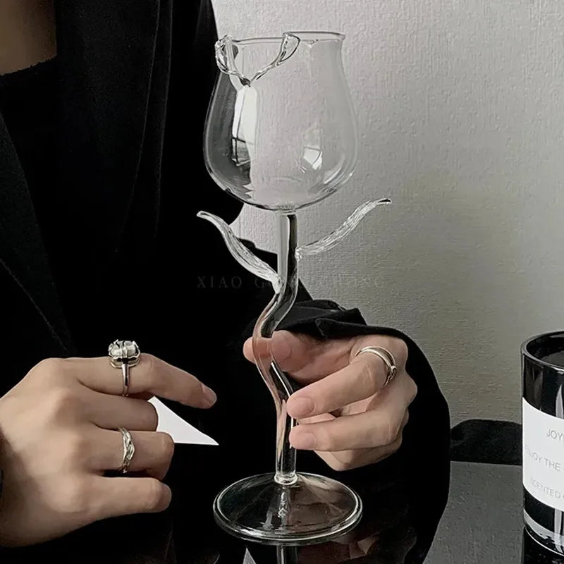 Rose cocktail glass