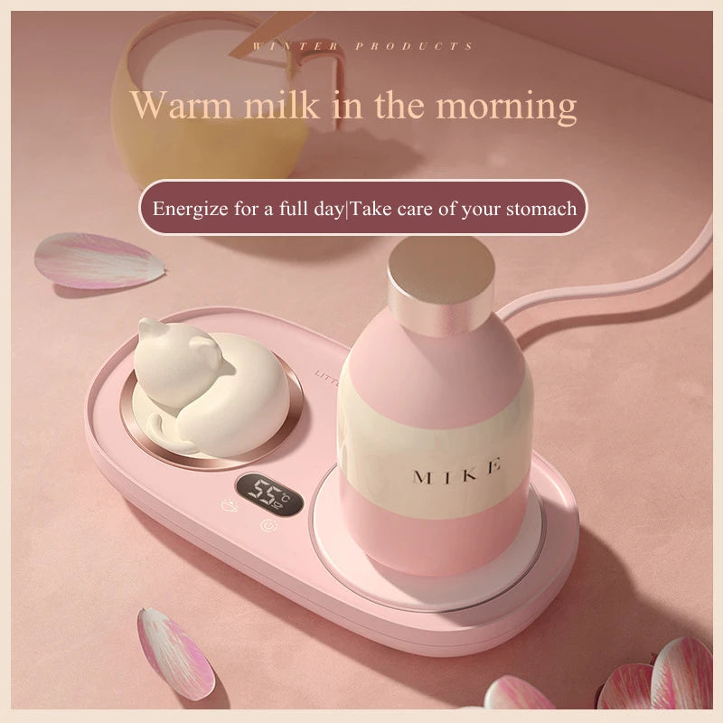 Kitty cup warmer with night light