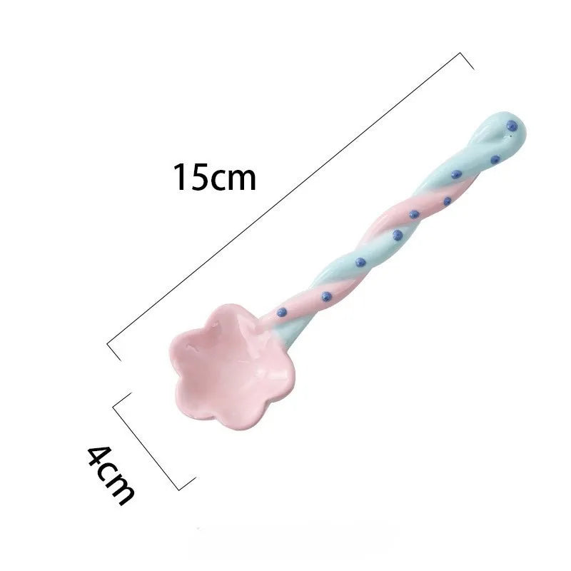 Ceramic spoons flower shaped