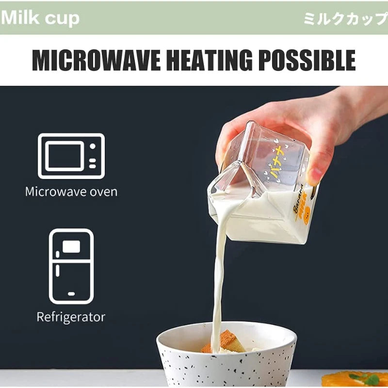 4.1 fl oz Square milk carton glass cup