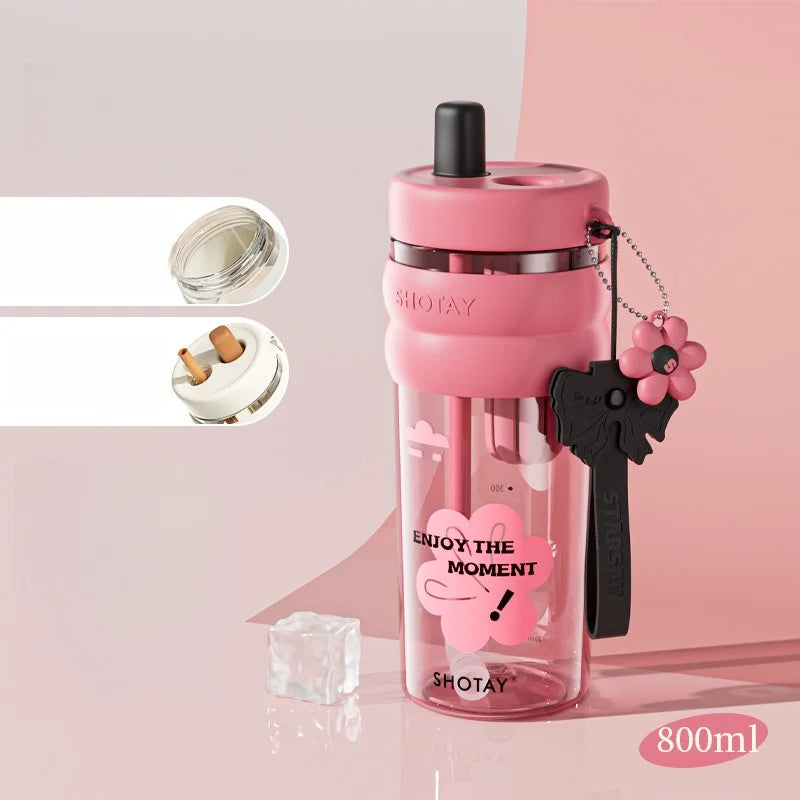 21.0-27.1 fl oz Floral bow straw cup