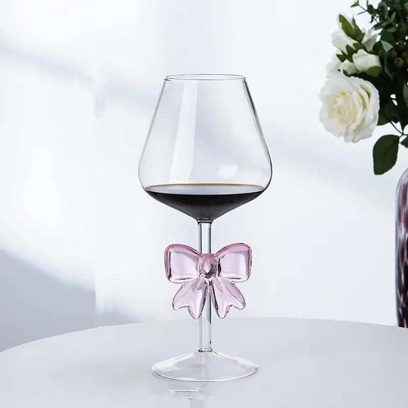 Pink bow glasses and cup