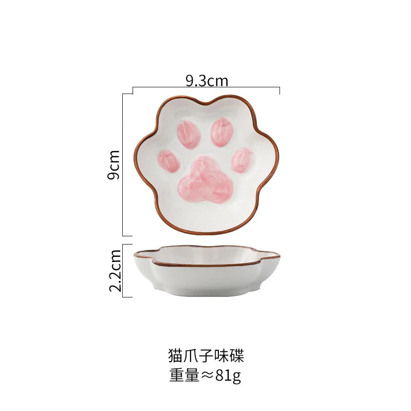 Cute ceramic paw sauce bowls