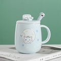 16.2 fl oz Cat ceramic cup with lid