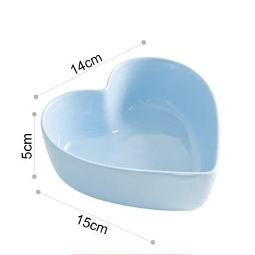 Colored heart shaped bowls