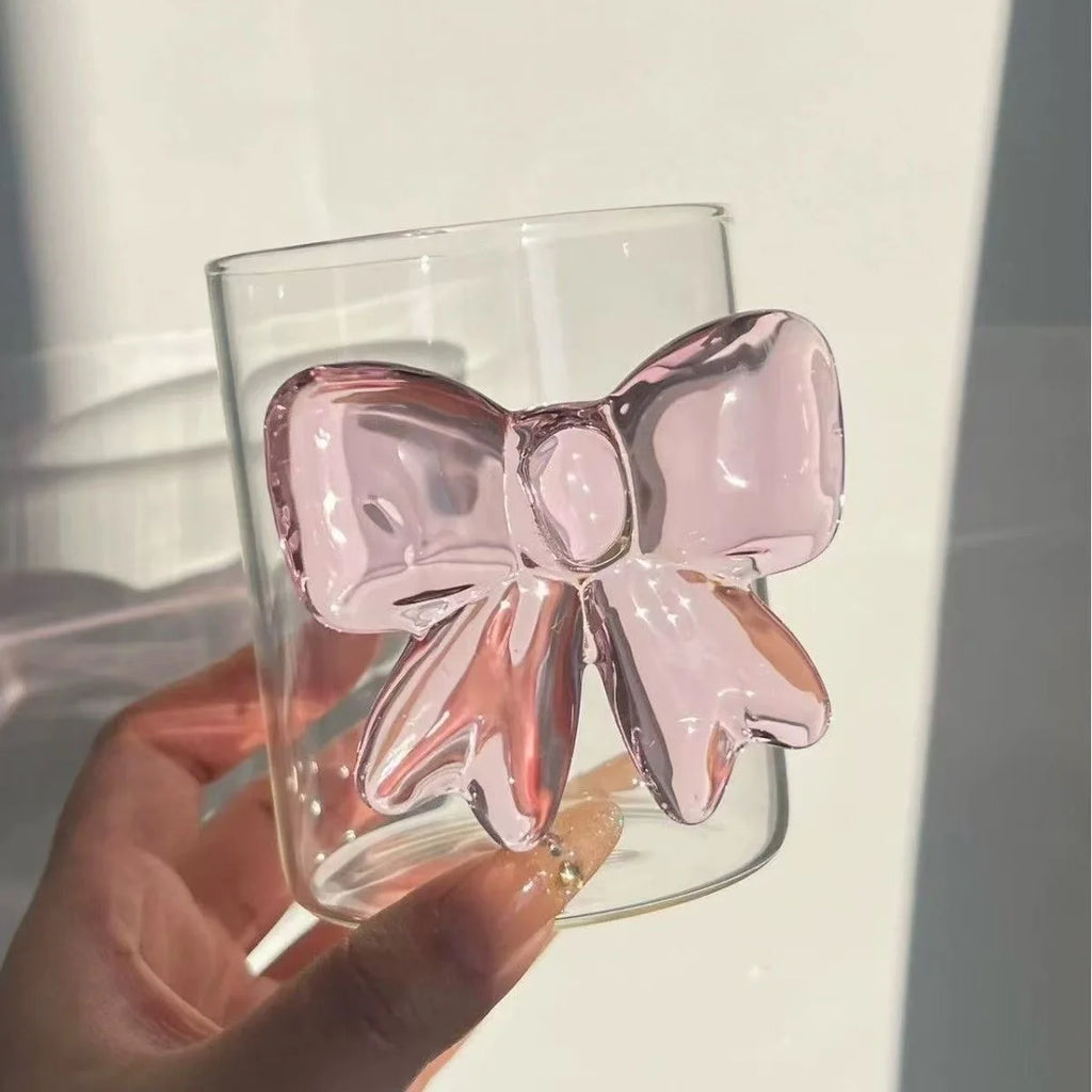 Pink bow glasses and cup