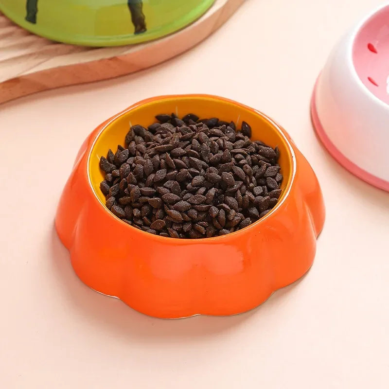 Fruit themed ceramic pet bowls