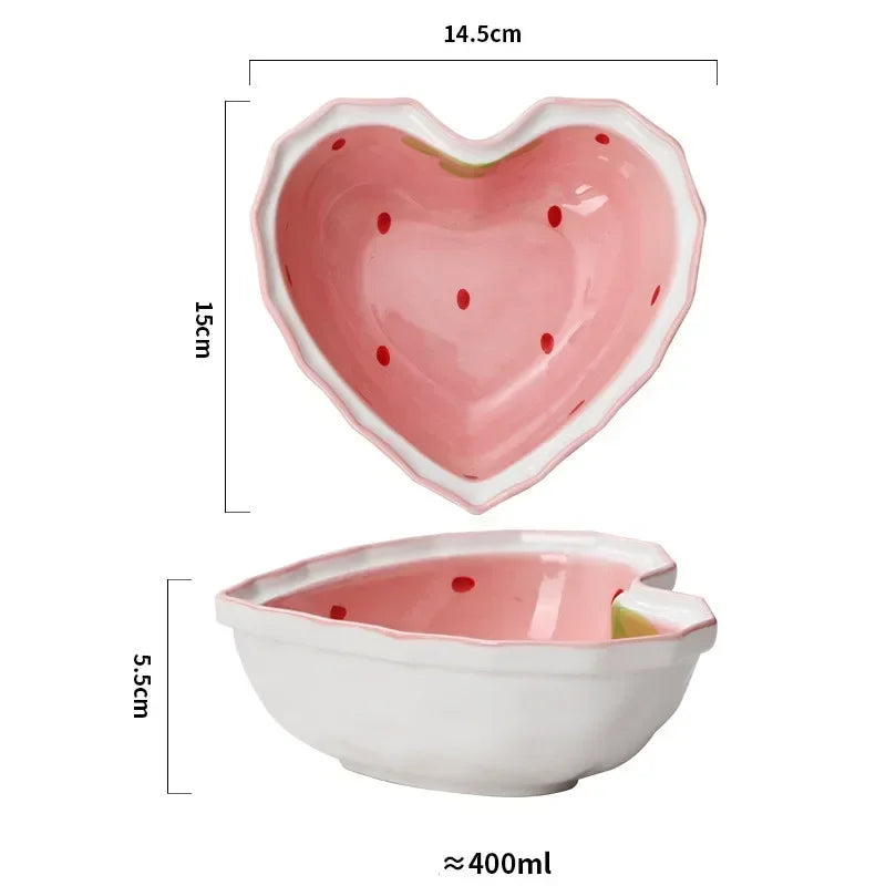 Strawberry bowl with spoon
