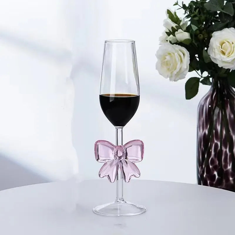 Pink bow glasses and cup