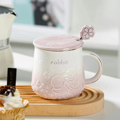 15.2 fl oz Rabbit ceramic coffe mug