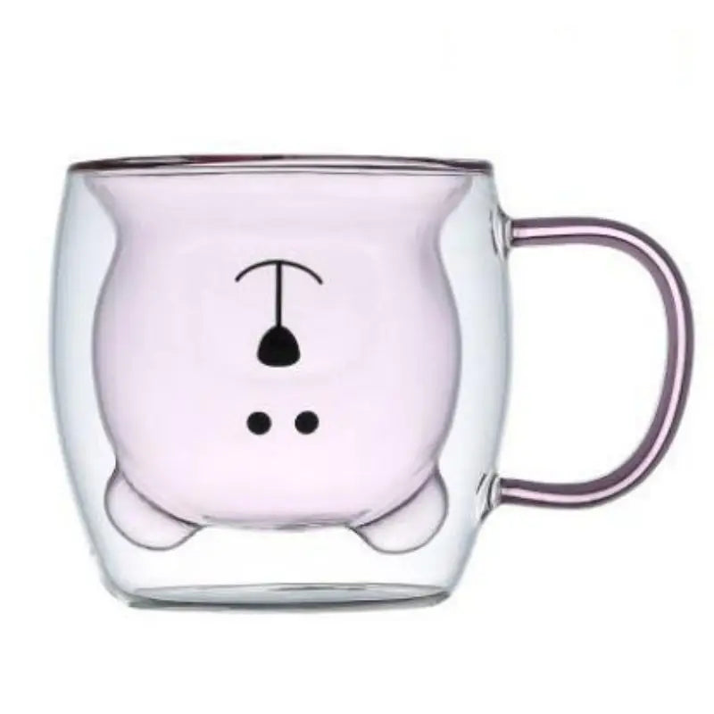 6.8-10.1 fl oz Bear glass coffee cup heat resistant