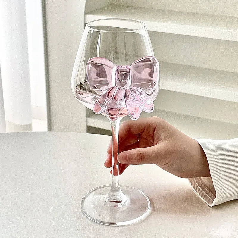 Pink bow glasses and cup