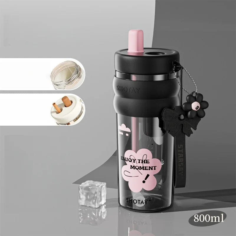 21.0-27.1 fl oz Floral bow straw cup