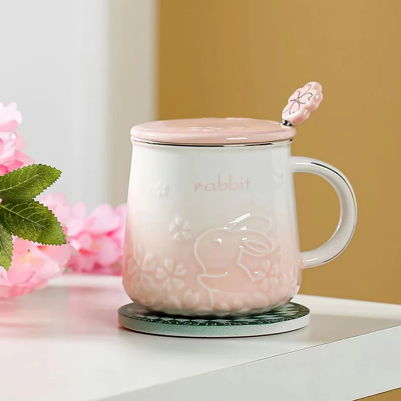 15.2 fl oz Rabbit ceramic coffe mug