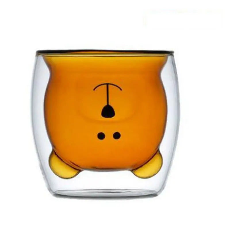 6.8-10.1 fl oz Bear glass coffee cup heat resistant