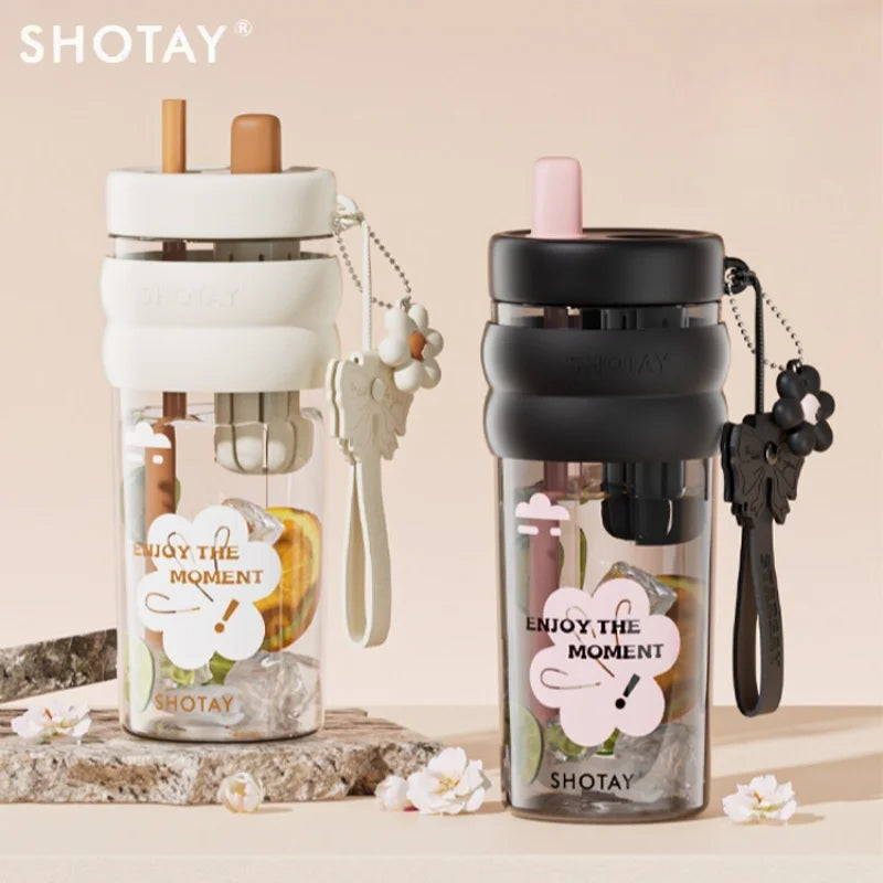 21.0-27.1 fl oz Floral bow straw cup