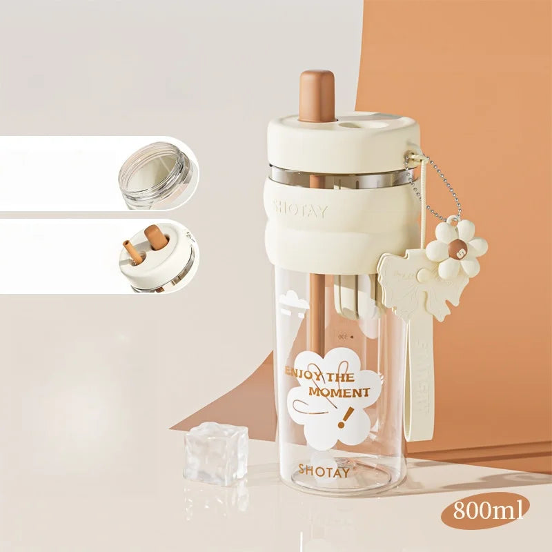 21.0-27.1 fl oz Floral bow straw cup