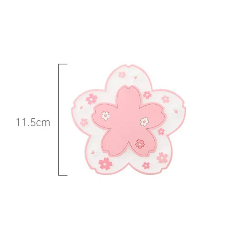 Sakura shaped silicone coasters