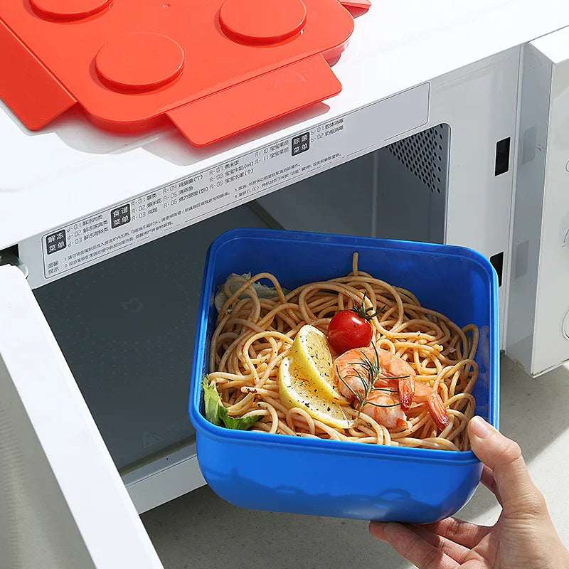 Red and blue themed bento box