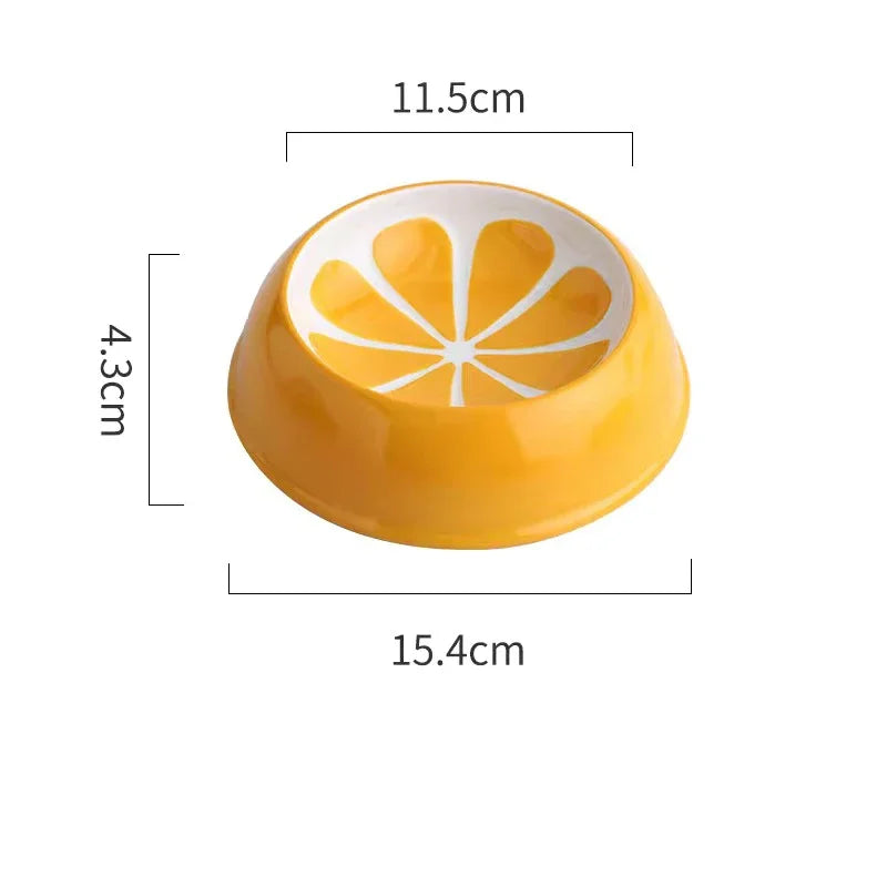 Fruit themed ceramic pet bowls
