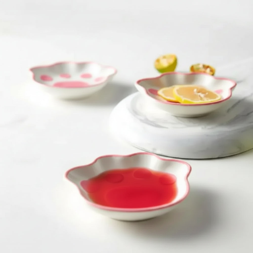 Cute ceramic paw sauce bowls