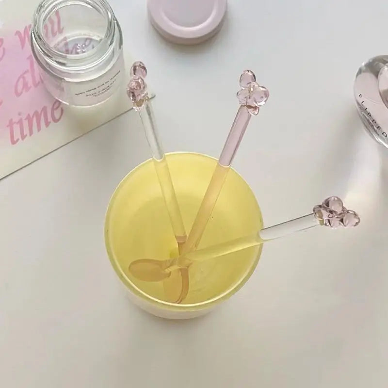 Glass tea spoon bow