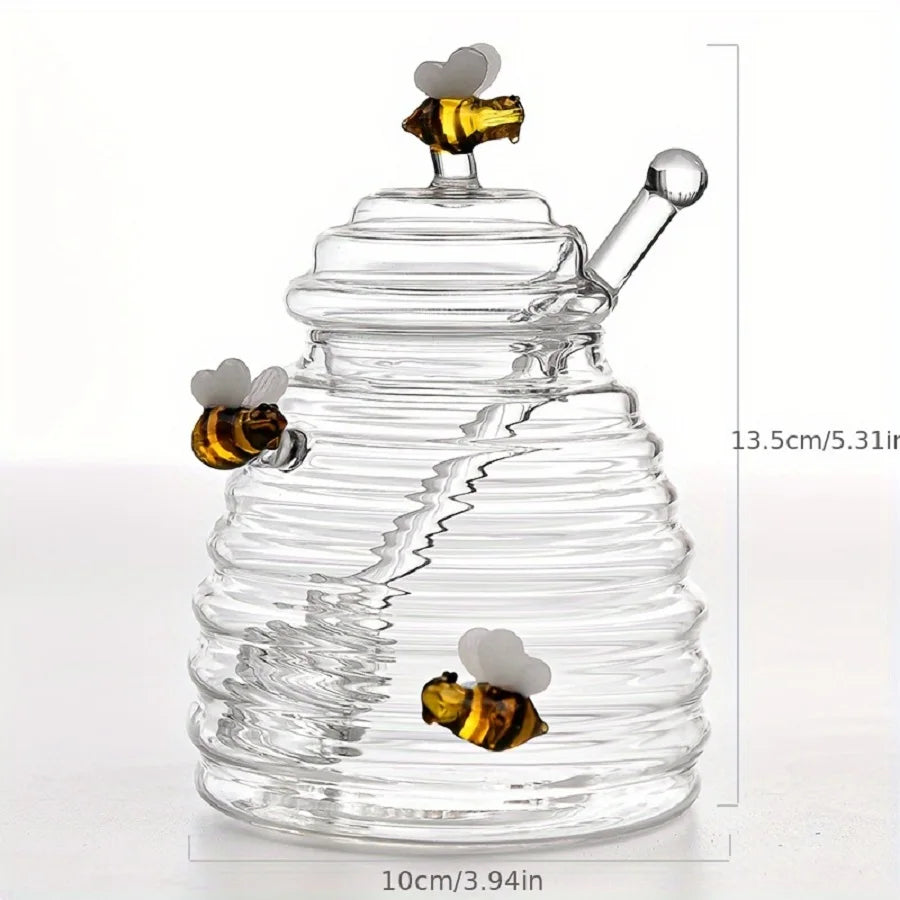 14 fl oz Glass honey jar
