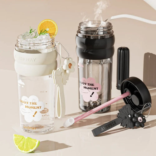 21.0-27.1 fl oz Floral bow straw cup