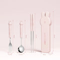 Pink bunny cutlery set