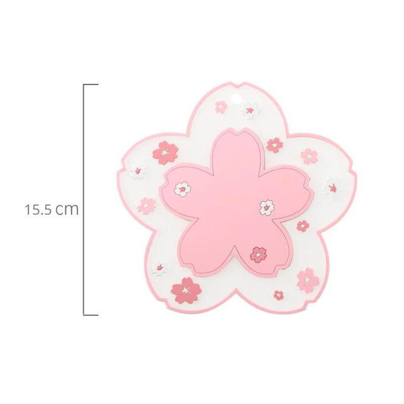 Sakura shaped silicone coasters