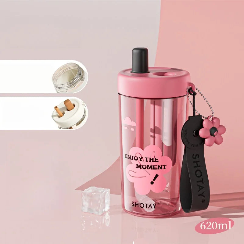 21.0-27.1 fl oz Floral bow straw cup