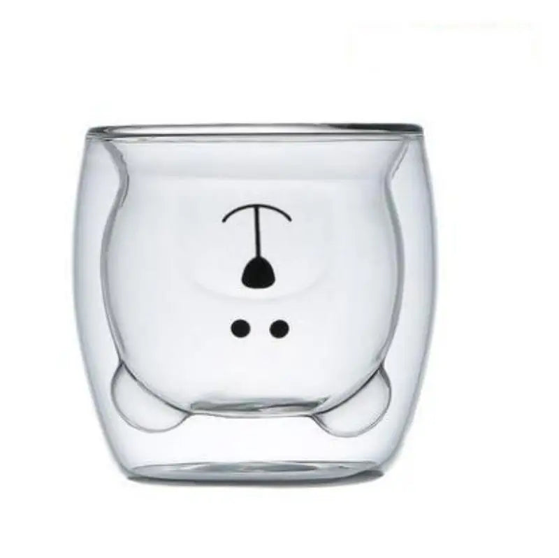 6.8-10.1 fl oz Bear glass coffee cup heat resistant