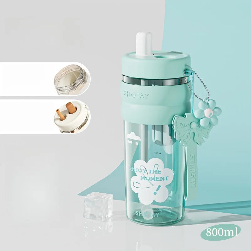 21.0-27.1 fl oz Floral bow straw cup