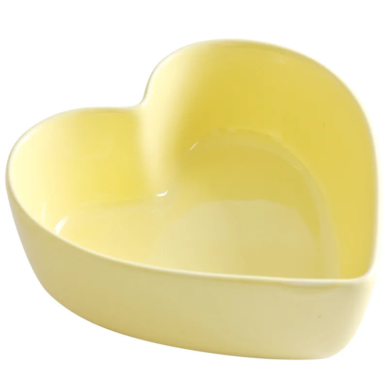 Colored heart shaped bowls
