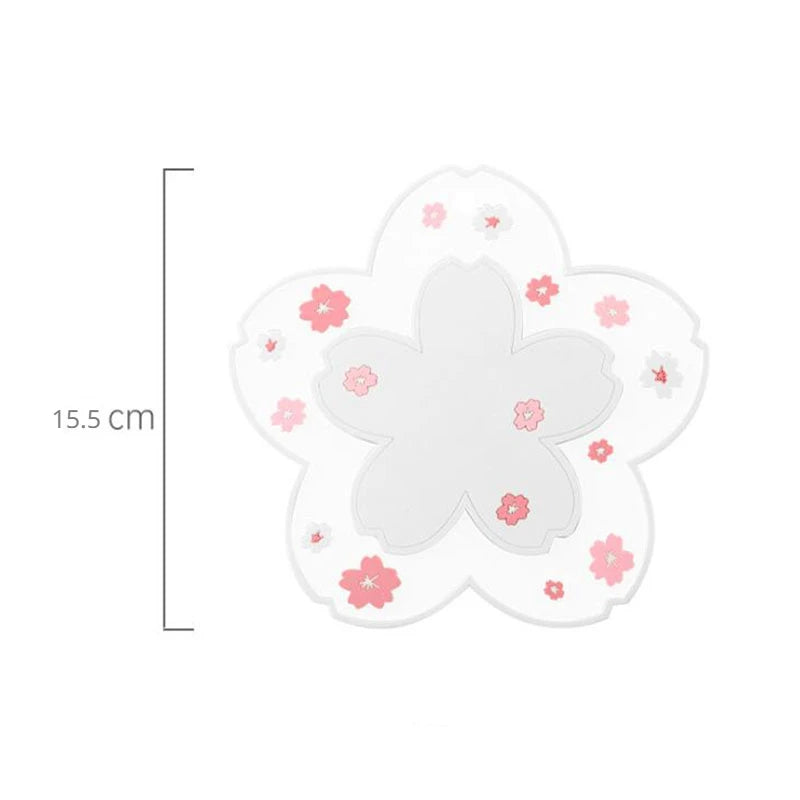 Sakura shaped silicone coasters
