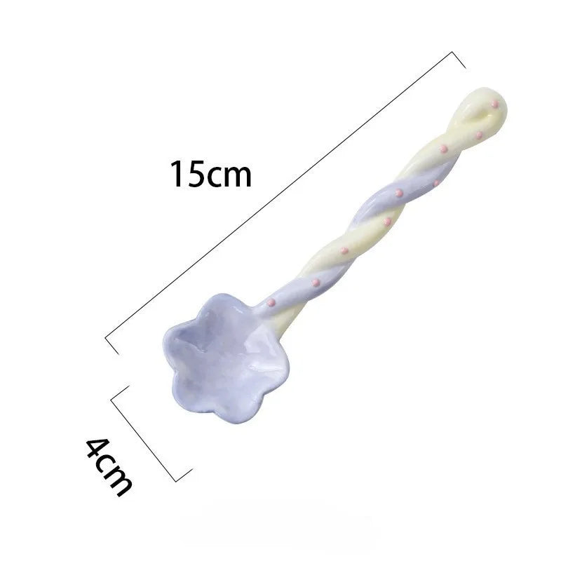 Ceramic spoons flower shaped