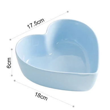 Colored heart shaped bowls