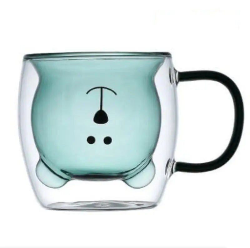 6.8-10.1 fl oz Bear glass coffee cup heat resistant