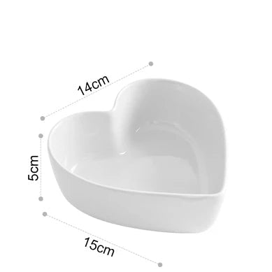 Colored heart shaped bowls