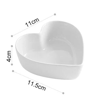 Colored heart shaped bowls