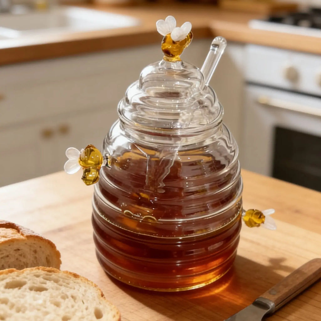 14 fl oz Glass honey jar