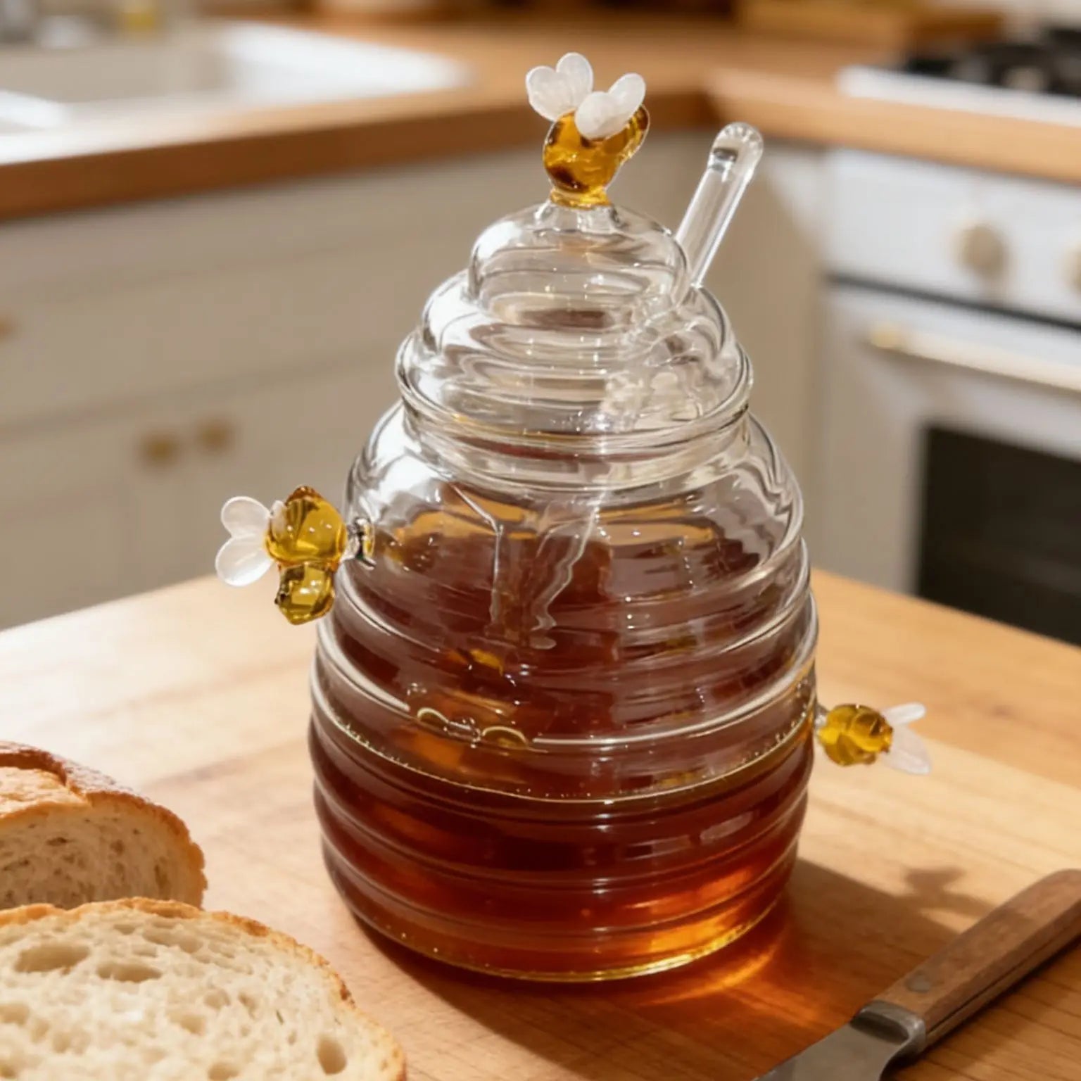 14 fl oz Glass honey jar