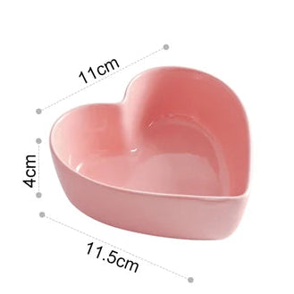 Colored heart shaped bowls