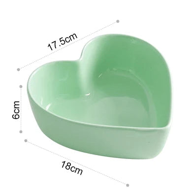 Colored heart shaped bowls