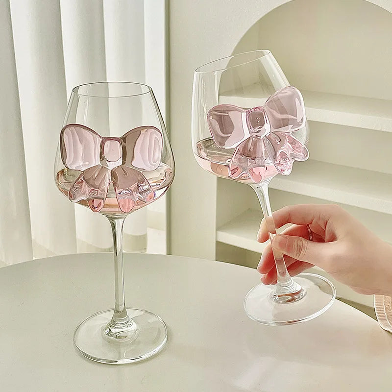Pink bow glasses and cup