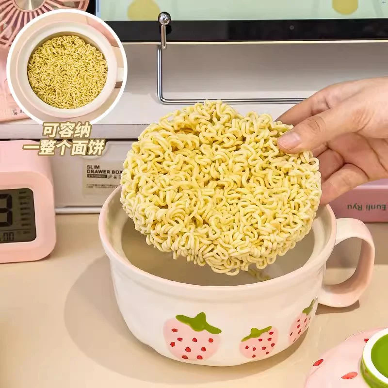 Strawberry ramen bowl ceramic